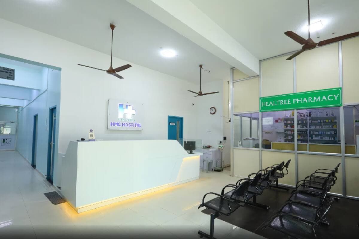 Healtree Hospital reception and pharmacy